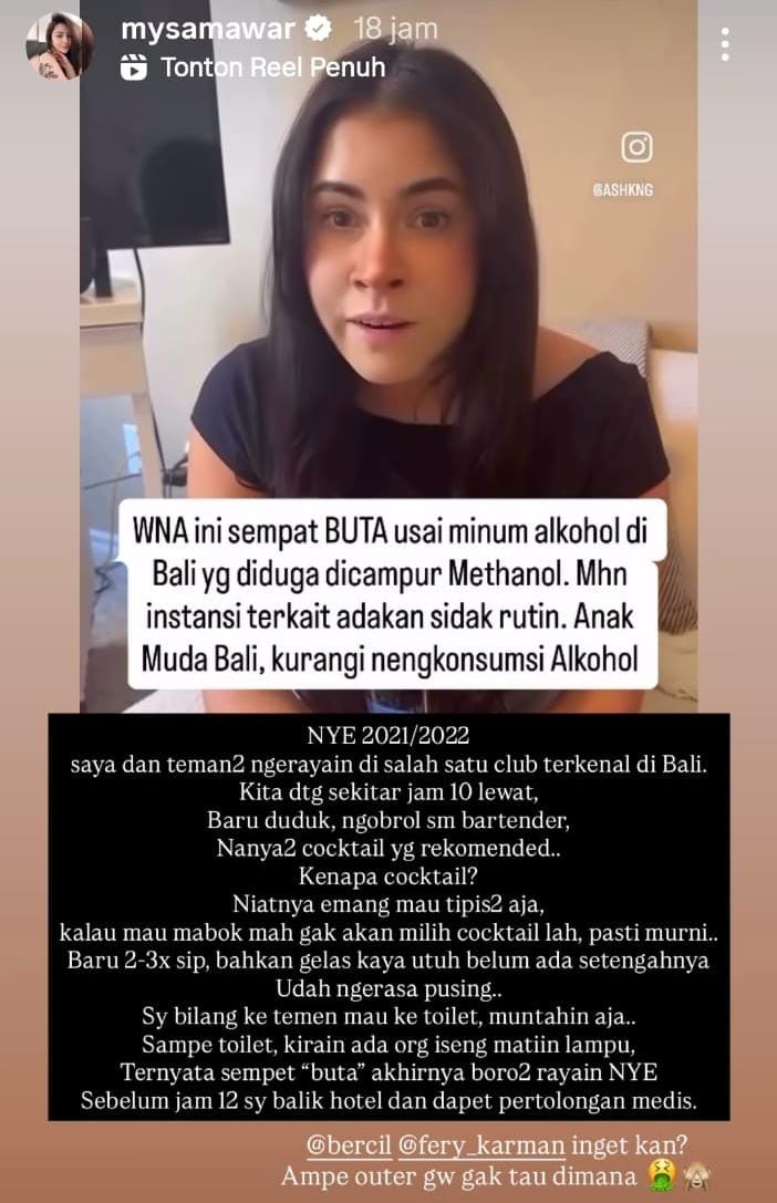 Cerita Mawar AFI sempat buta saat merayakan tahun baru. Foto: Dok. Instagram @mysamawar