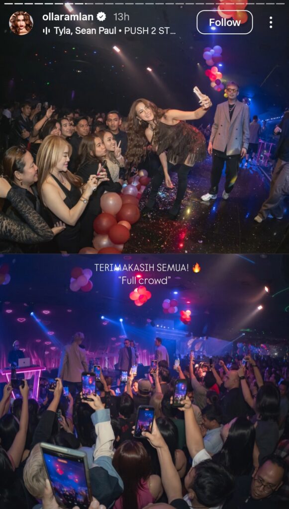 Story Instagram saat tampil (Foto: Instagram/ollaramlan)
