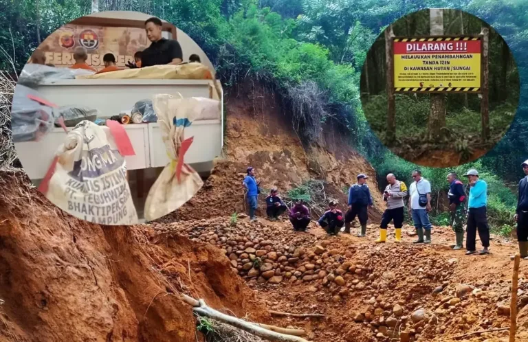 Gali Emas Ilegal di Tanah Sendiri, 2 Warga Sukabumi Diamankan Polisi, 33 Karung Batuan Emas Disita!