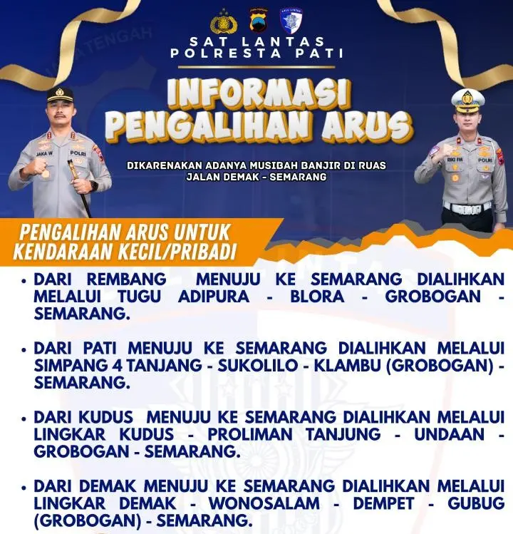 Jalur Utama Demak-Semarang Lumpuh Diterjang Banjir, Polresta Pati Umumkan Pengalihan Arus Drastis!
