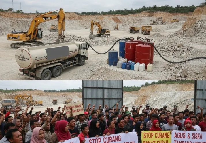 Ilustrasi berita: Tambang Agus dan Siska di Tuban Diduga Pakai Solar Subsidi - Sawila.id