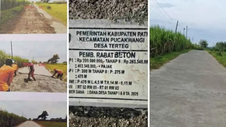 Hasil pengerjaan Rabat Beton menggunakan Dana Desa Terteg Pucakwangi