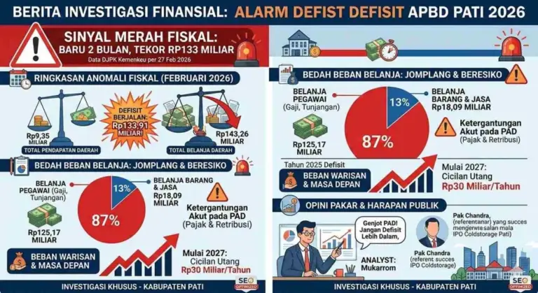 Anomali Fiskal Pati Dalam 2 Bulan: Belanja Rp143 M, Pendapatan Cuma Rp9 M