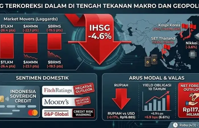 Darurat Geopolitik: IHSG Anjlok 4,6%, Asing Net Sell Rp117,9 Miliar