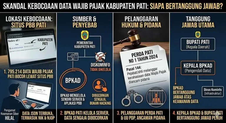Data 795 Ribu Wajib Pajak Pati Bocor, Diduga Sengaja Disebarkan