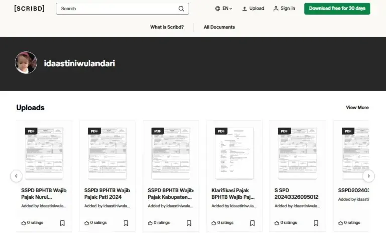 Diduga Oknum Pegawai BPKAD Sebar Dokumen BPHTB Pati di Scribd