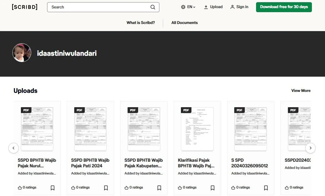 Diduga Oknum Pegawai BPKAD Sebar Dokumen BPHTB Pati di Scribd