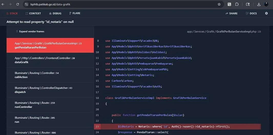 Lupa Matikan Debug Laravel, Web BPHTB Patikab Bocor Bahayakan Data_11zon_11zon
