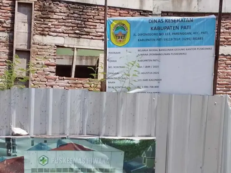 Kontraktor Sidoarjo Diduga Kehabisan Dana di Proyek Puskesmas Juwana