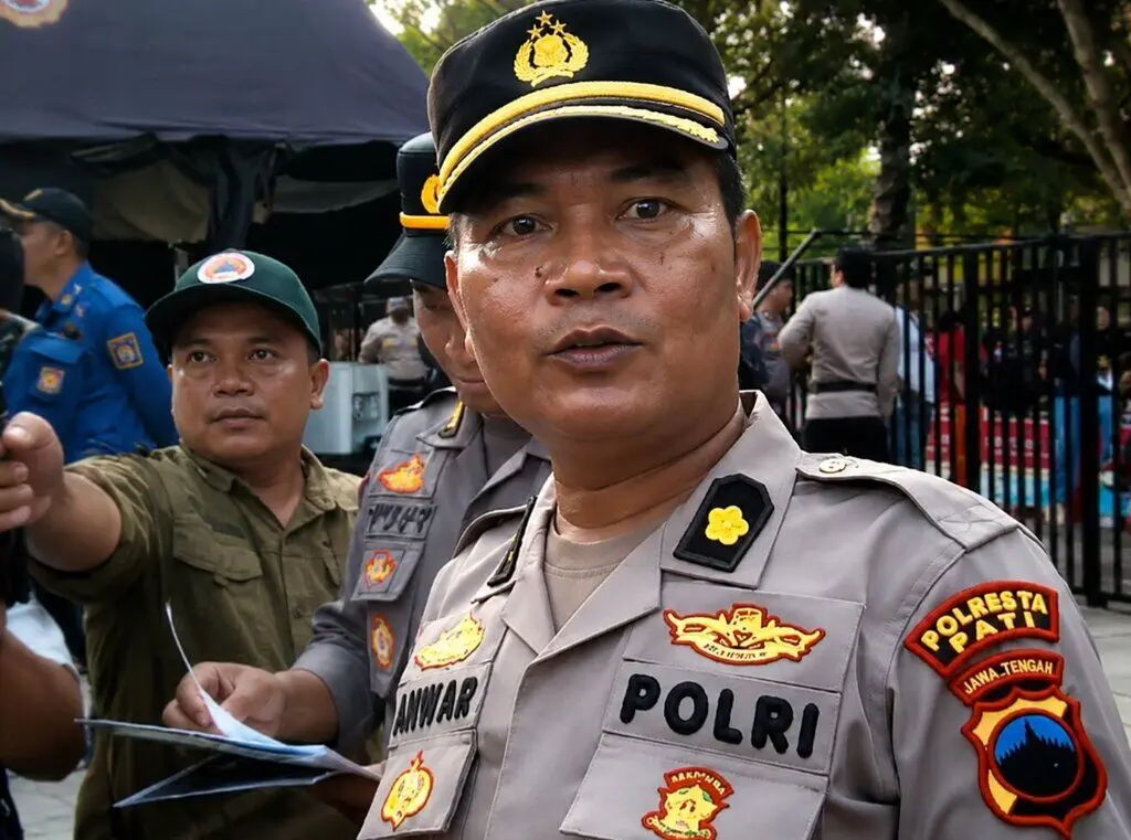 Plt Wakapolresta Pati Tanggapi Demo Lahan RS Bhayangkara Tambahmulyo
