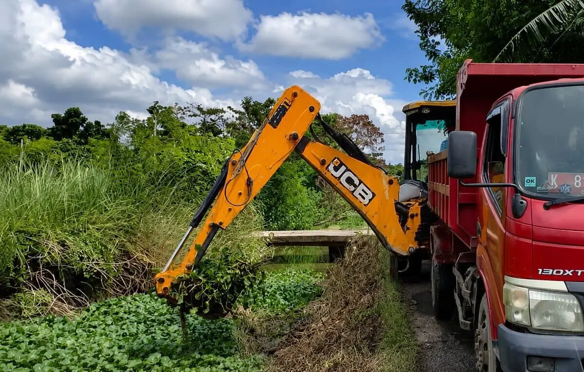 Eceng Gondok Sumbat Sungai Selok Bakaran Wetan, DPUTR Pati Turun Tangan