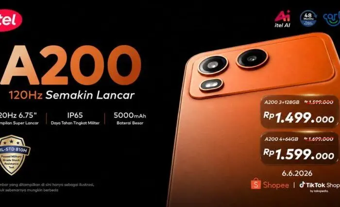 Itel A200 Jadi Pilihan Baru Smartphone AI Terjangkau dengan Baterai Besar