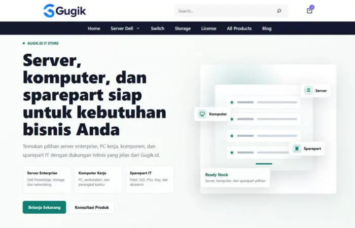 Gugik.id Menjadi Mitra Terpercaya Pengadaan Sparepart IT dan Server di Indonesia