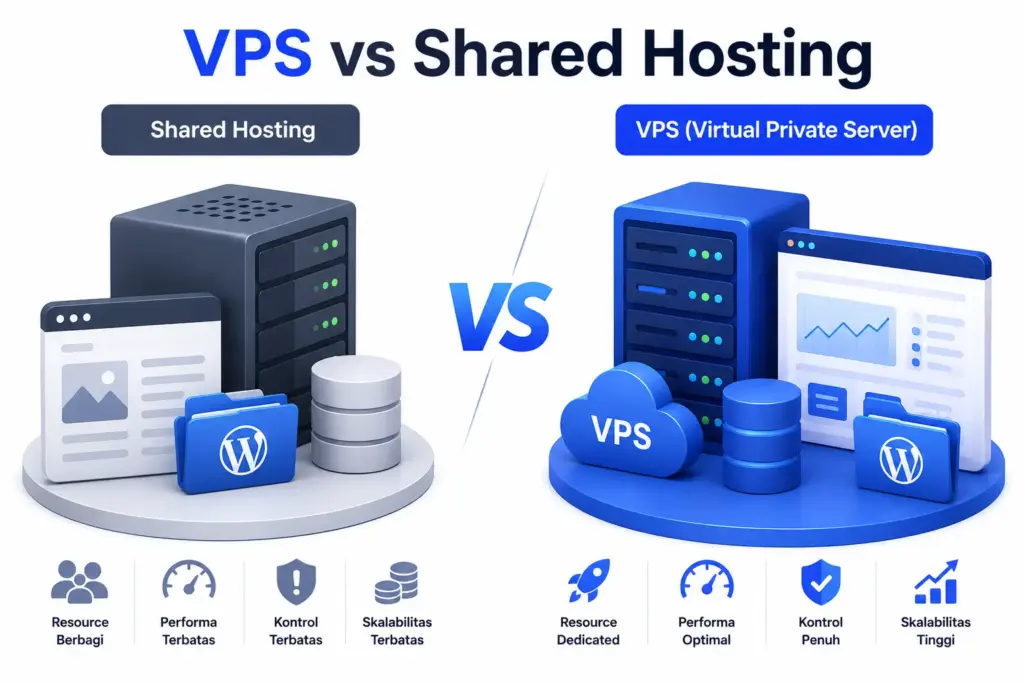 VPS vs Shared Hosting: Mana yang Lebih Baik untuk WordPress Anda?