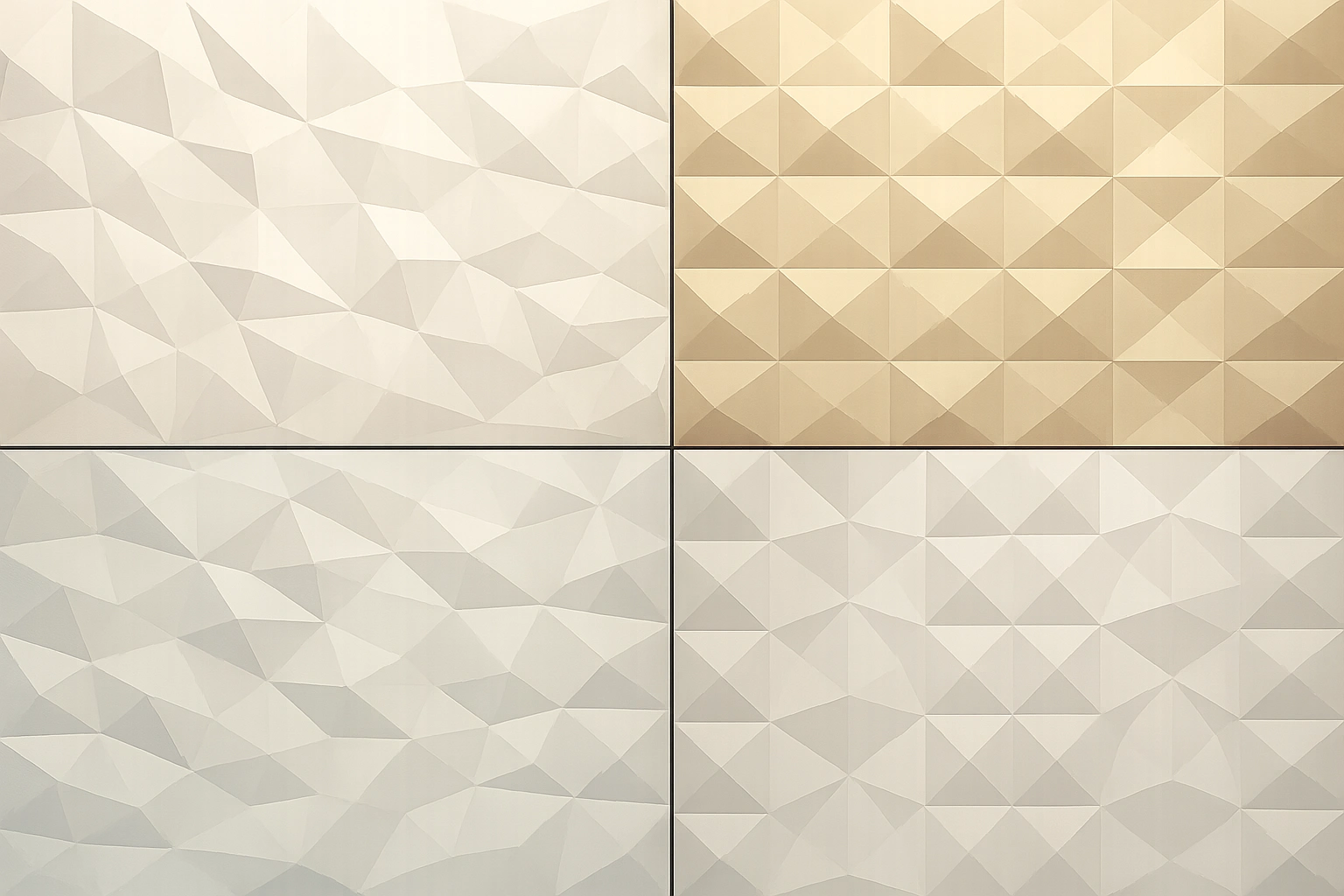 3D low-poly texture collection showing clean geometric patterns