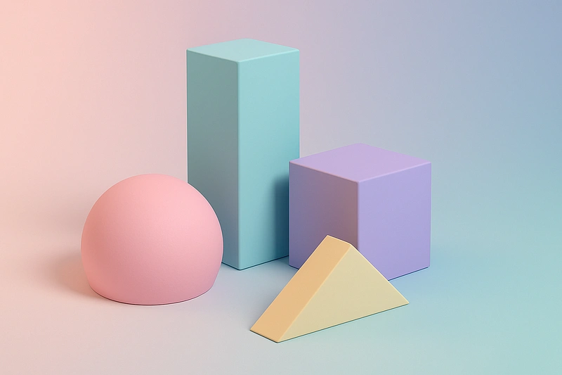 3D low-poly background texture scene featuring smooth gradient surfaces
