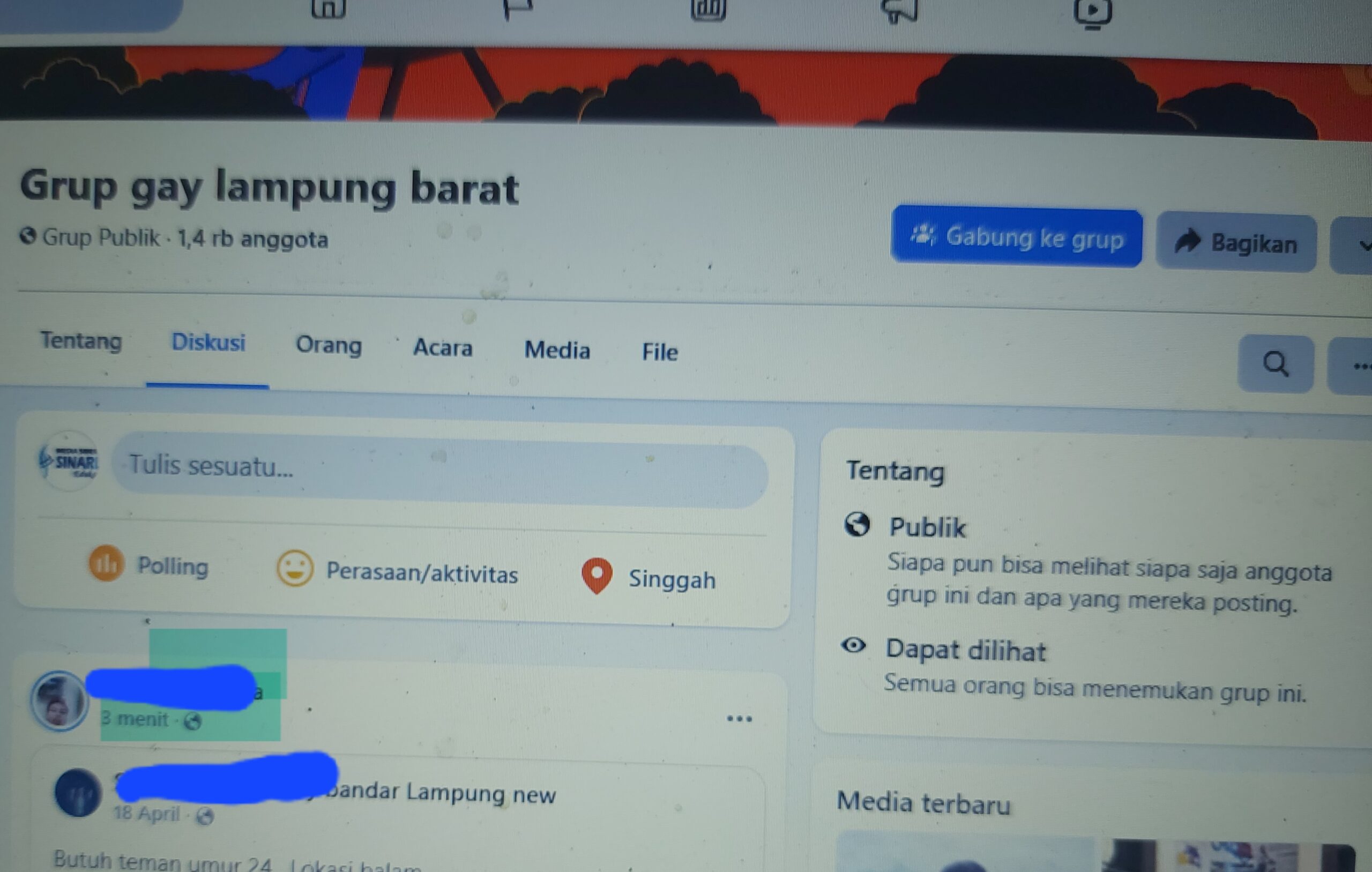 Warga Resah Aktivitas Sejenis di Facebook Grup Gay Lampung Barat
