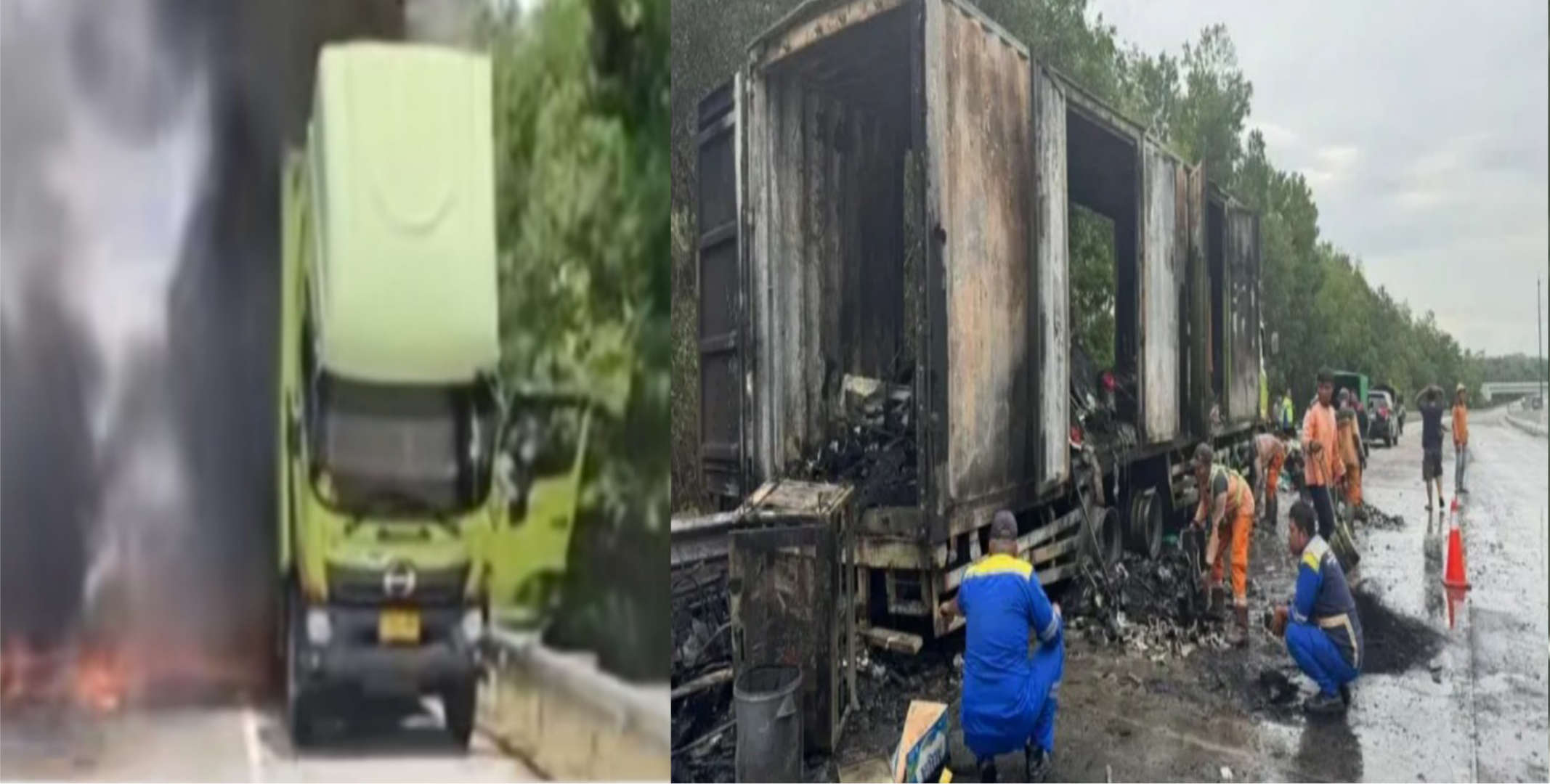Truk Paket Hangus Terbakar di Tol Terpeka, Kerugian Diprediksi Capai Miliaran Rupiah