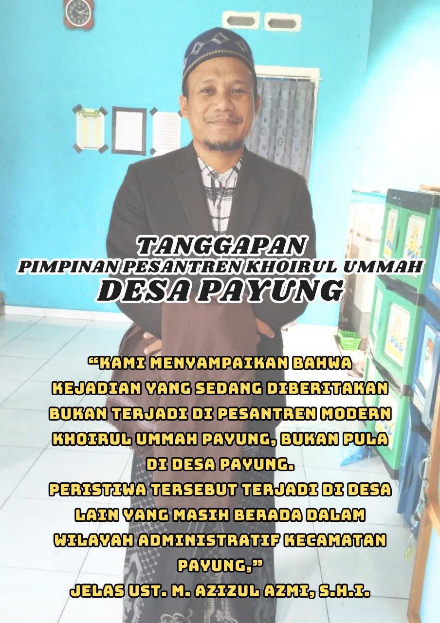 Pimpinan Pesantren Khoirul Ummah Payung Klarifikasi Berita Dugaan Pencabulan