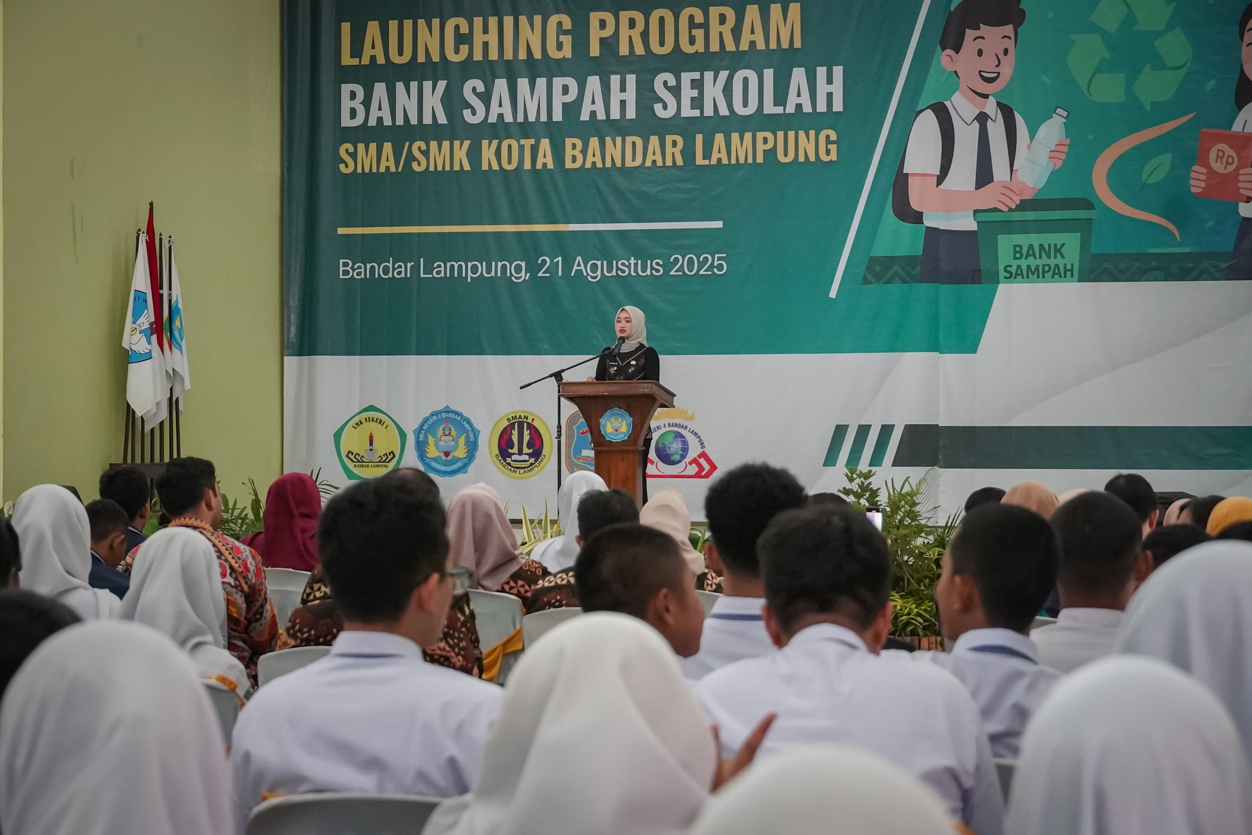 Diluncurkan, Lima Sekolah di Bandar Lampung jadi Pilot Project Program Bank Sampah