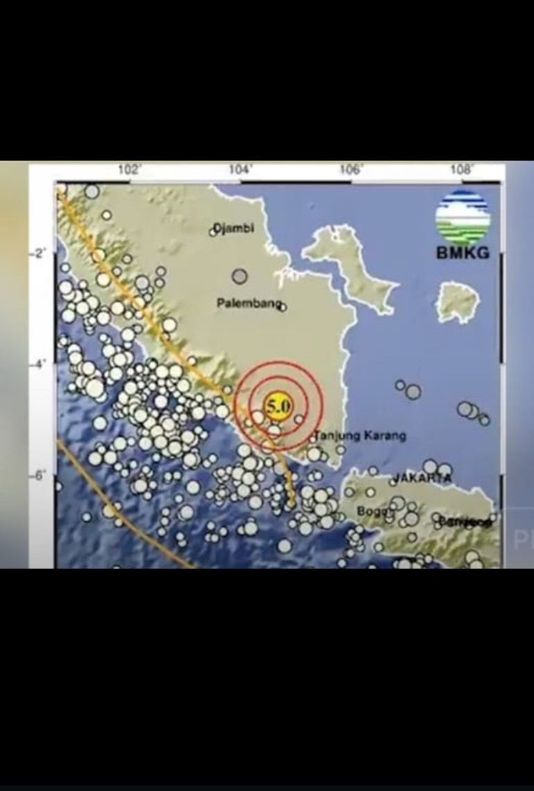 Gempa Magnitudo 5,0 Guncang Lampung, Tak Berpotensi Tsunami