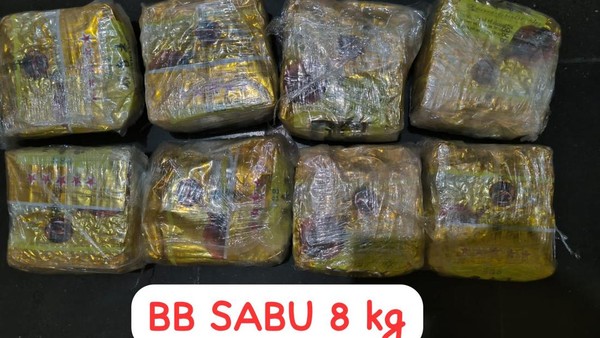 Bareskrim Amankan 8 Kg Sabu di Lampung Tiga Pelaku Ditangkap Transaksi di Hotel Yukum Jaya Lamteng
