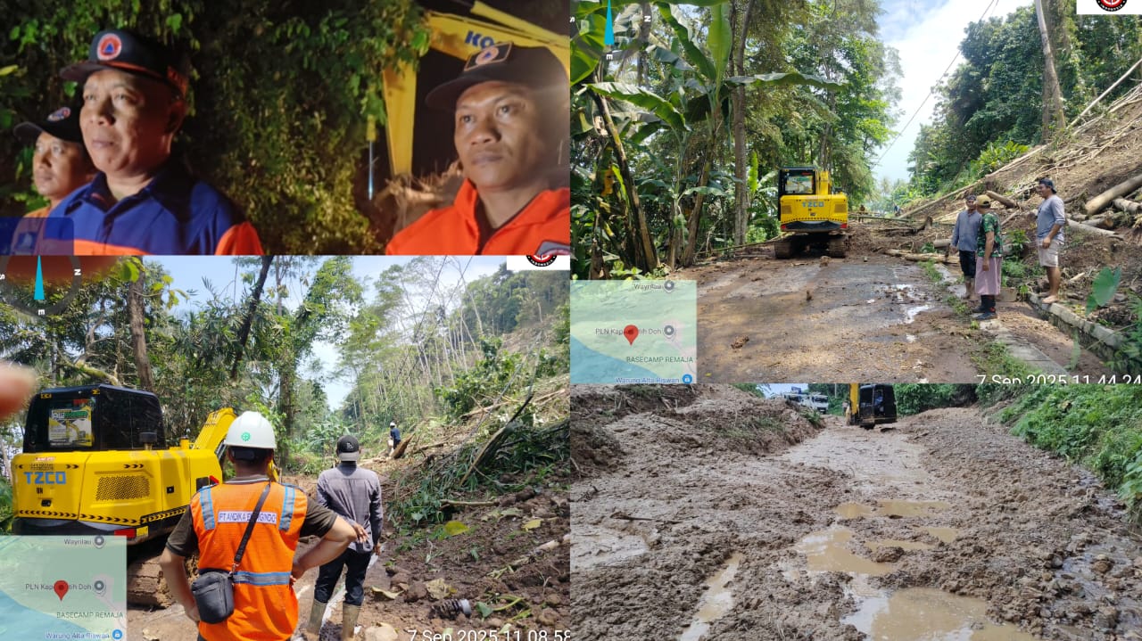 Akses Jalan Cukuh Balak Mulai Terbuka, BPBD Tanggamus Imbau Kendaraan Roda Empat Belum Melintas