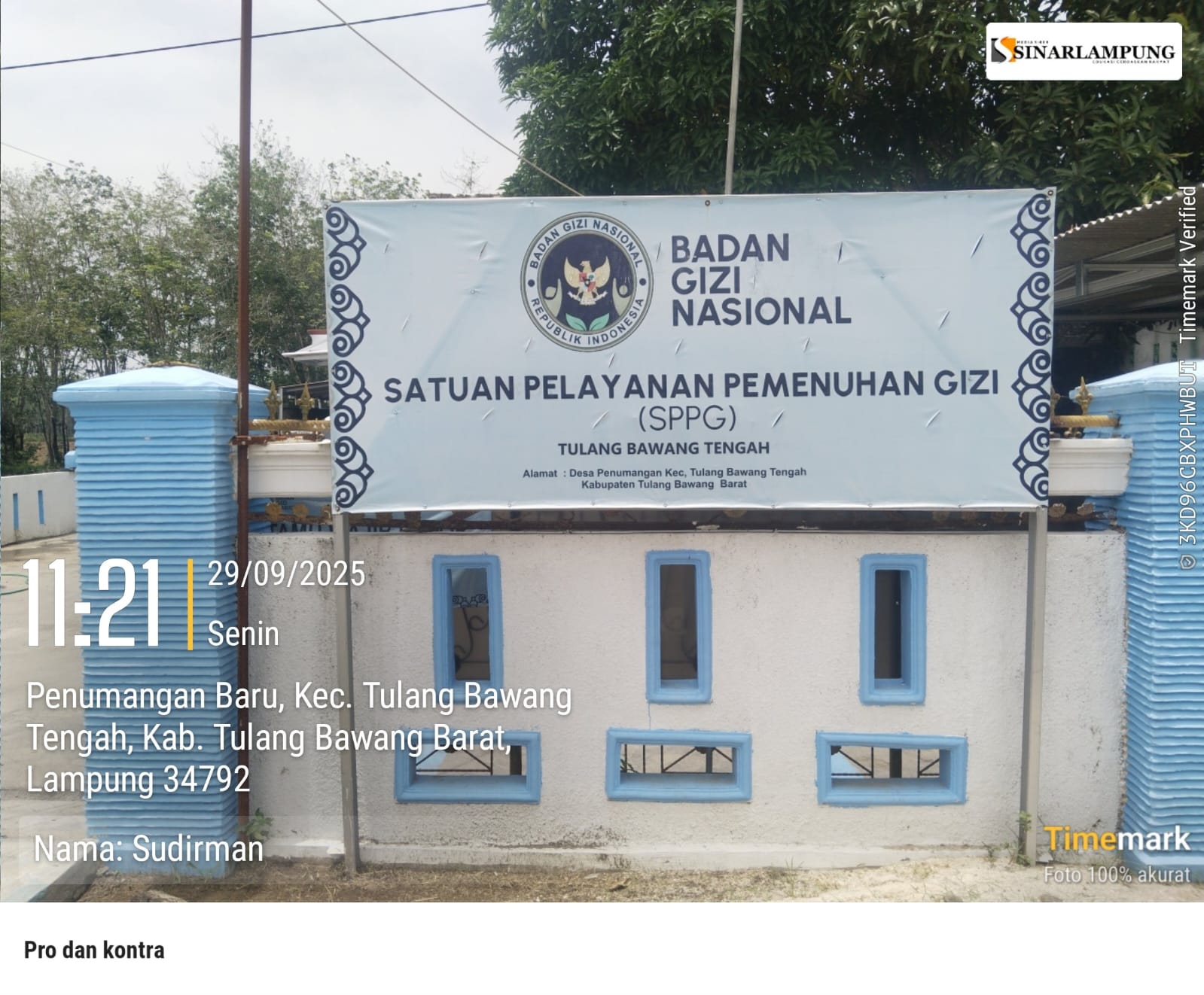 Pihak Dapur MBG Minta Maaf dan Siap Evaluasi Total Usai Insiden SDN 06 Tulang Bawang Tengah