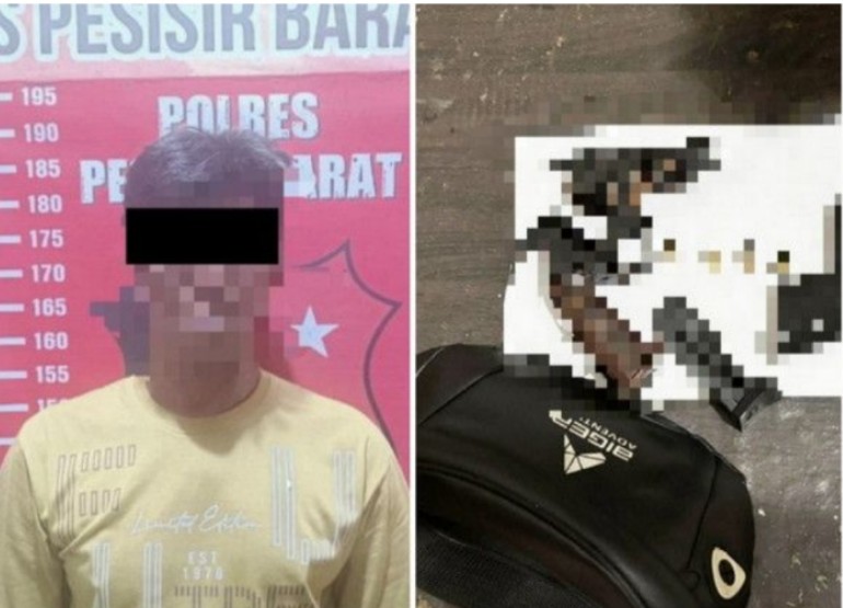 Pria di Pesisir Barat Ditangkap Polisi, Simpan Dua Pucuk Senjata Api Rakitan
