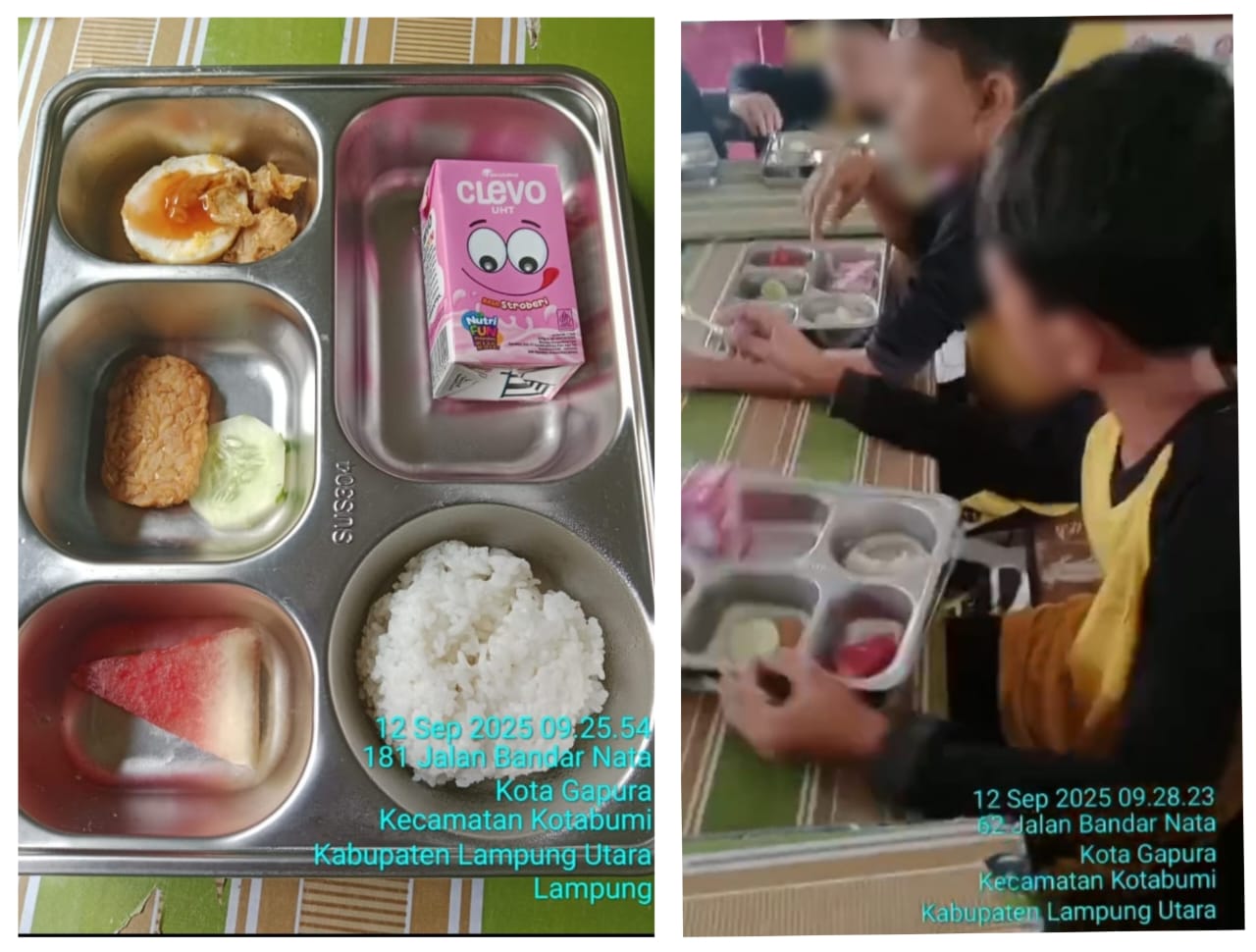 Keterlaluan, Lauk Makan Gizi Gratis Untuk SD di Lampung Utara Telur Setengah Potong, Tempe Seiris Tipis dan Semangka Dua Jari?