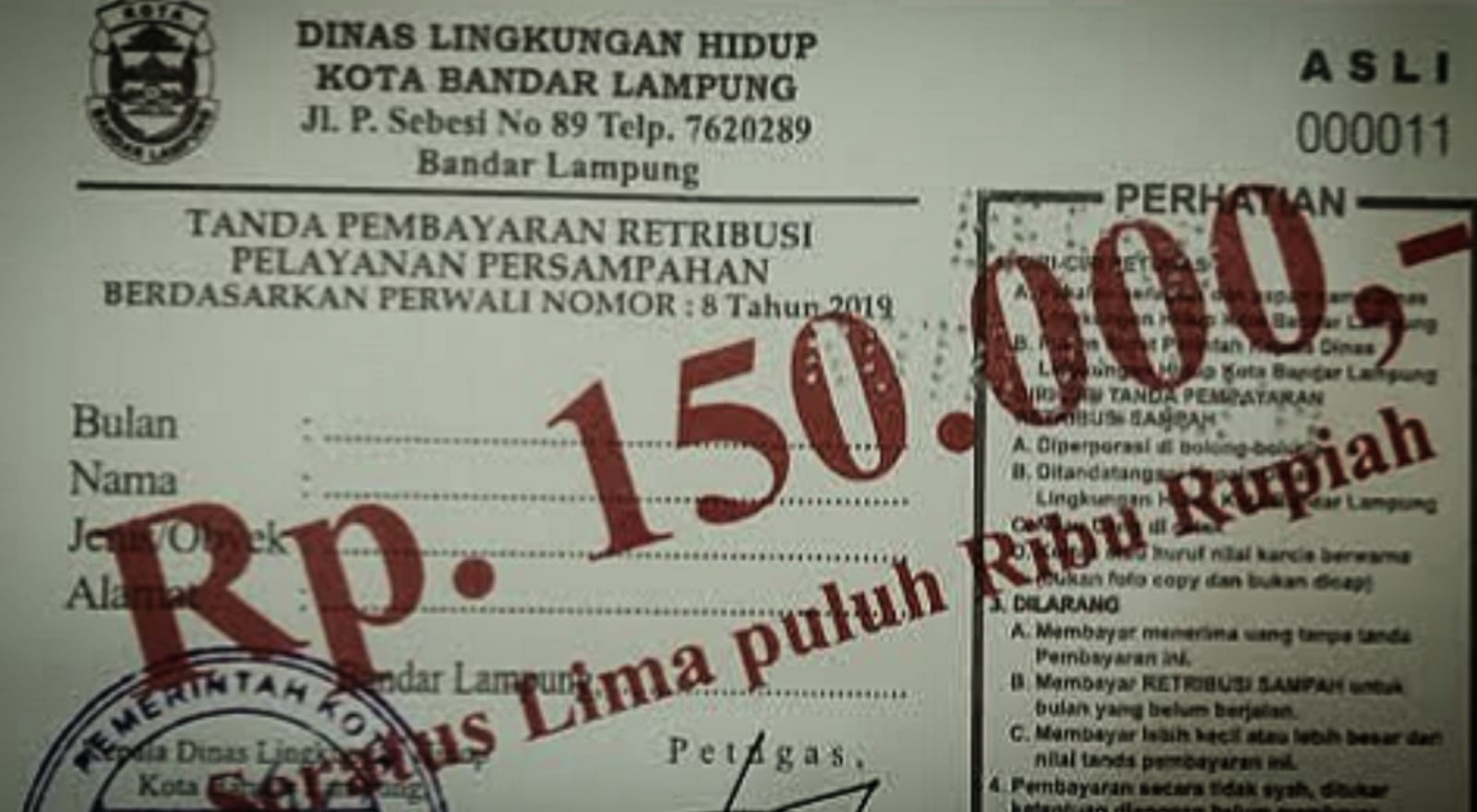 Restribusi Sampah Kota Bandar Lampung Raib Rp432 Juta Jati Temuan BPK, Walikota Eva Dwiana Disarankan Ubah Pembayaran Non Tunai