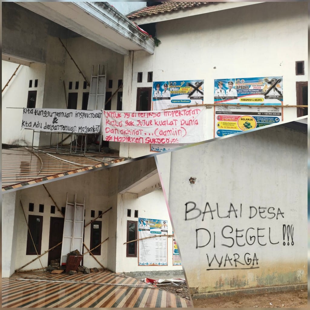 Kecewa Aspirasi ‘Dicueki’, Warga Sinar Palembang Segel Kantor Pemdes