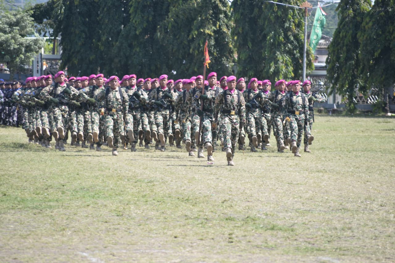 Brigif 4 Mar/ BS Ikuti Upacara Peringatan HUT TNI Ke-80, Tahun 2025 Tingkat Provinsi Lampung