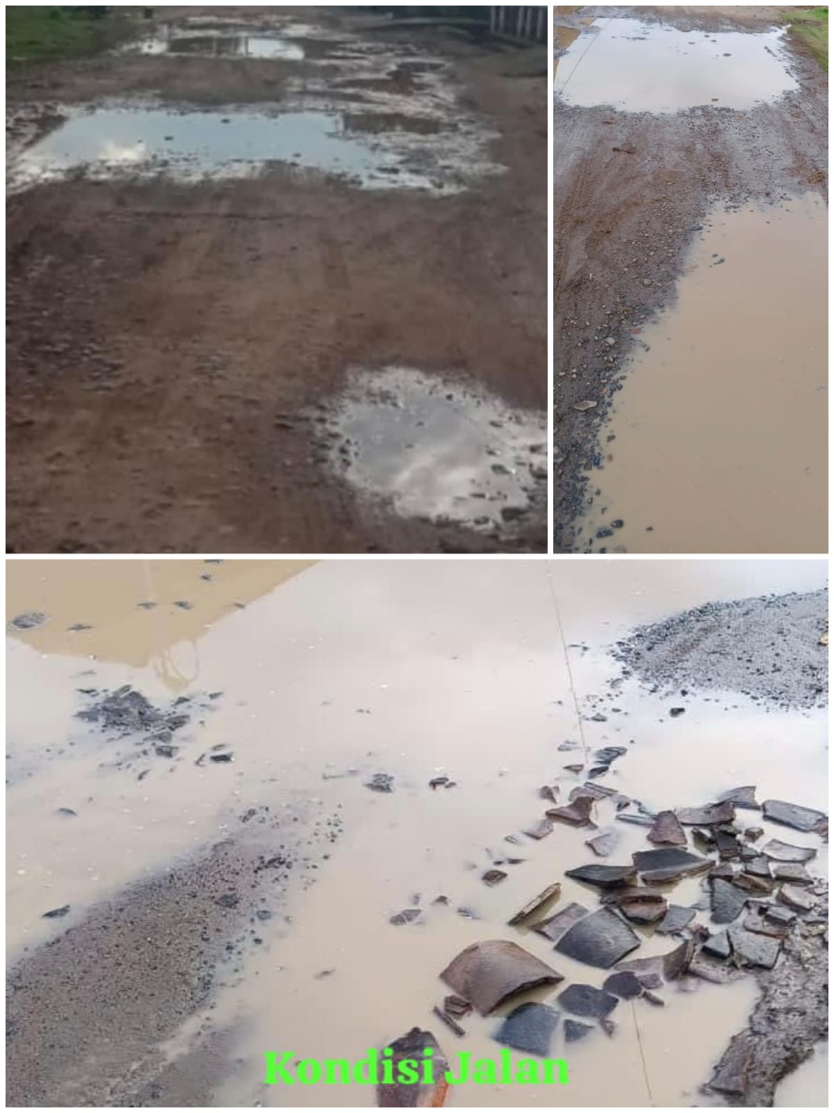 Miris ! Jalan Kampung Srimenanti Hancur, Warga Pertanyakan Dimana Kepala Kampung dan Dana CSR Perusahaan Tebu ?