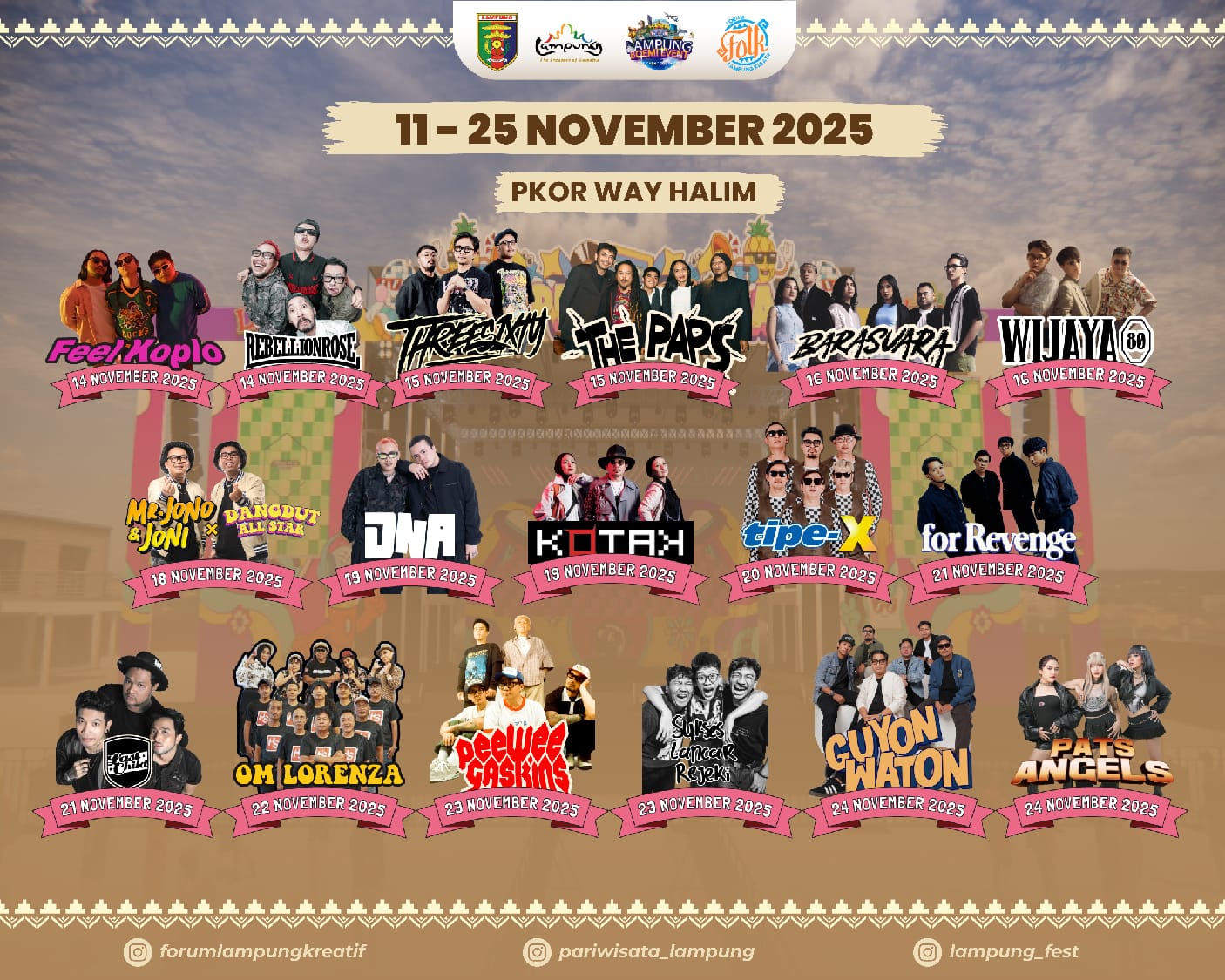 Lampung Fest 2025 Suguhkan Lampungphoria, Panggung Musik Rakyat dari Koplo hingga Rock