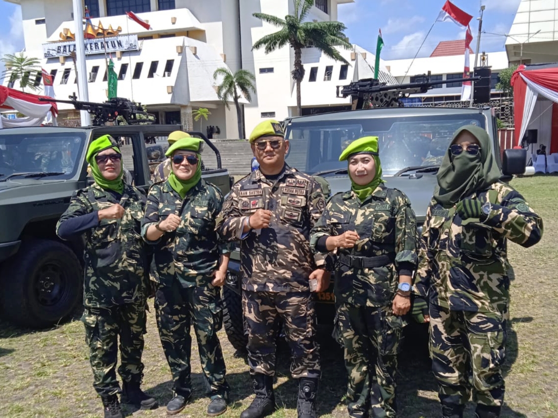 Pemuda Panca Marga BandarLampung Hadiri Upacara HUT Ke-80 TNI