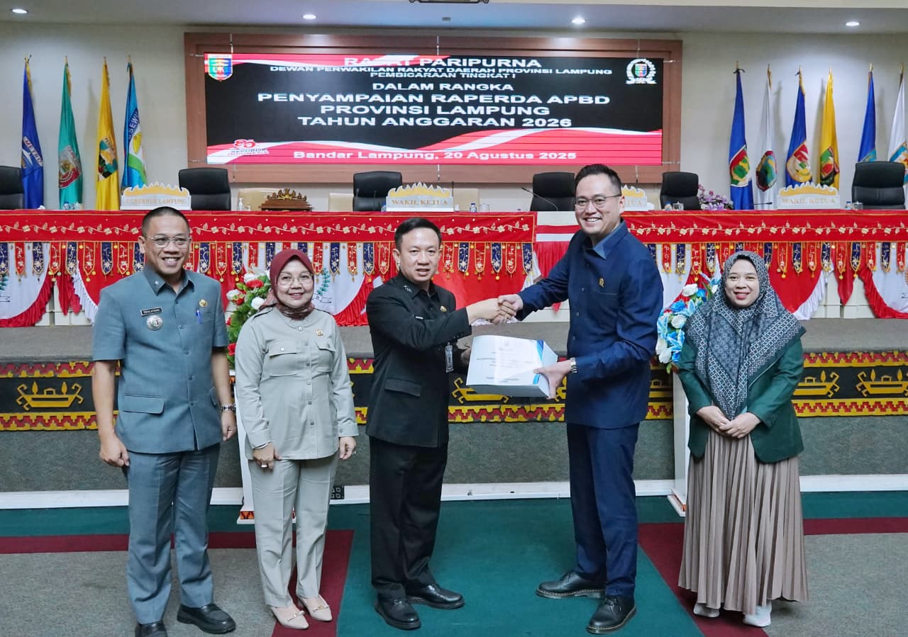 Pemprov Lampung Sampaikan Raperda APBD 2026, Prioritas Pada Pendidikan Gratis, Infrastruktur, dan Pemulihan Ekonomi