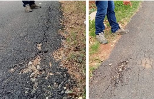 Baru Dua Bulan Proyek Perkim Lampung Utuk Jalan di Desa GadingRejo Rp199 Juta Suah Hancur