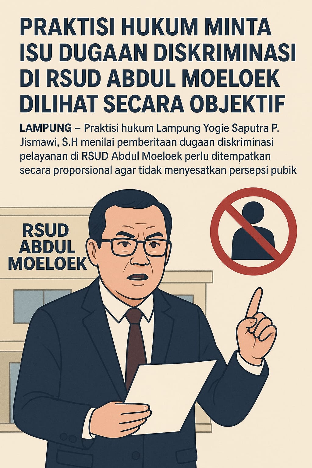Praktisi Hukum Minta Isu Dugaan Diskriminasi di RSUD Abdul Moeloek Dilihat Secara Objektif
