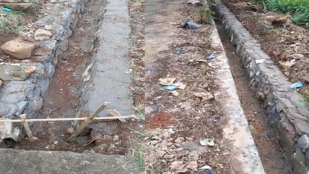 Ketahuan Pakai Batu Bekas, Proyek Drainase Jalan Kepiting Metro Baru Dibongkar Setelah Disorot Media