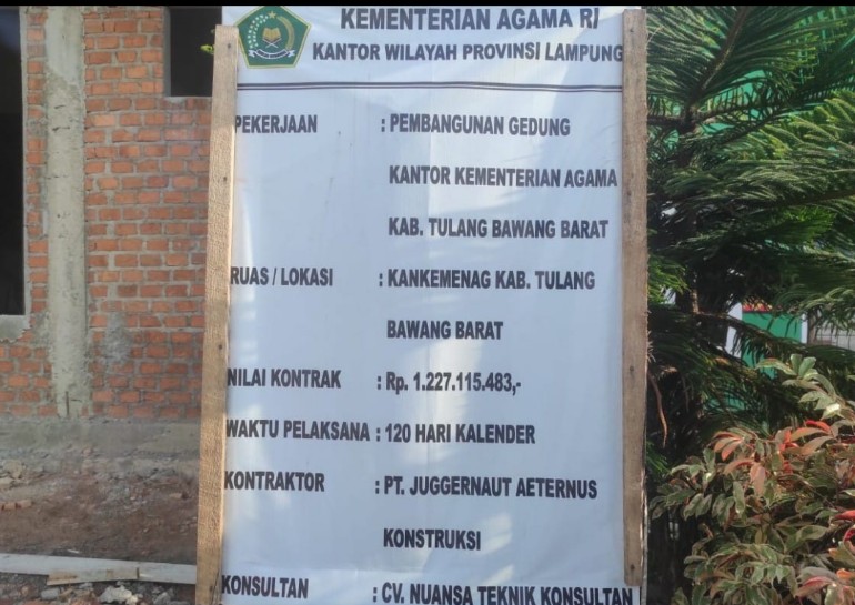 Tender Proyek Gedung Kemenag Lampung Janggal, Pemenang Tak Penuhi Syarat dan Nama Perusahaan Berbeda