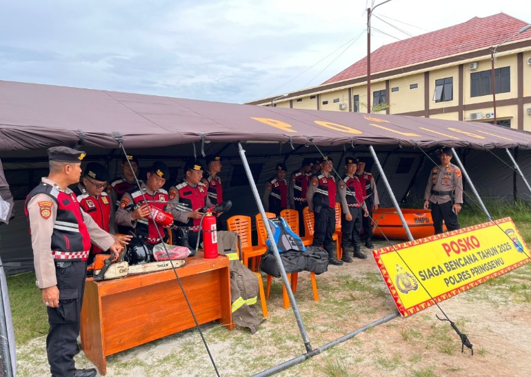 Siaga Bencana, Polres Pringsewu Siapkan Posko dan Ratusan Personil