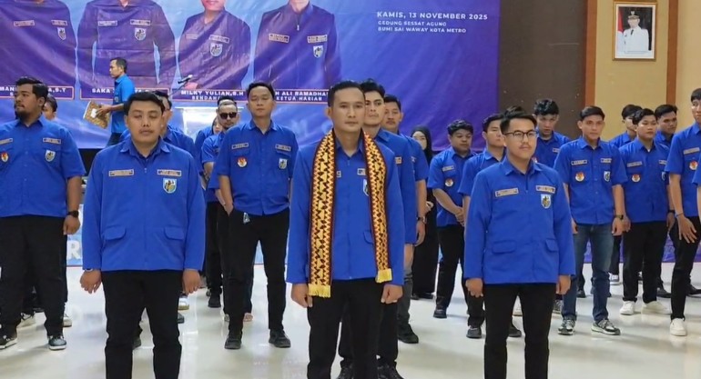 Ratusan Pengurus KNPI Metro Dilantik, Wali Kota Ajak Pemuda Kolaborasi Bangun Bangsa