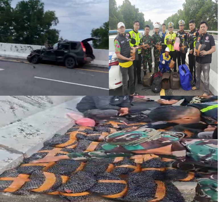 Mobil Nissan X-Trail Laka Tanpa Pengemudi di Tol Bakter, Tim Patroli Temukan 34 Kantong Diduga Narkoba dan KTA Polri Berpangkat Perwira