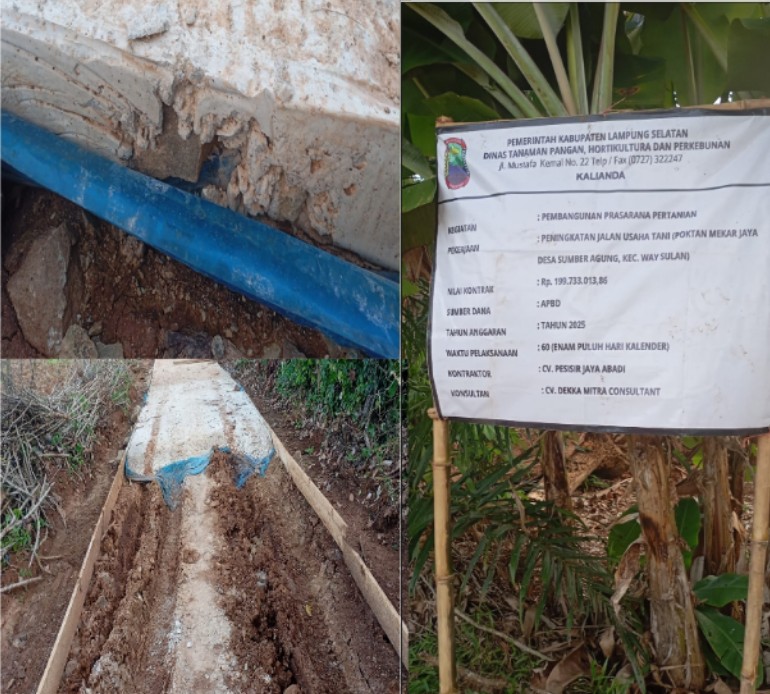 Warga Sumber Agung Kecewa Berat Proyek Jalan Pertanian Retak