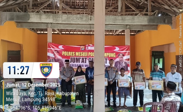 Jumat Curhat di Wira Jaya, Polres Mesuji Serap Aspirasi Warga dan Salurkan Sembako
