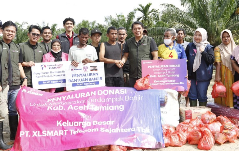 PFI Medan-FJPI Berkolaborasi Bersama XLSMART Salurkan Bantuan ke Aceh Tamiang