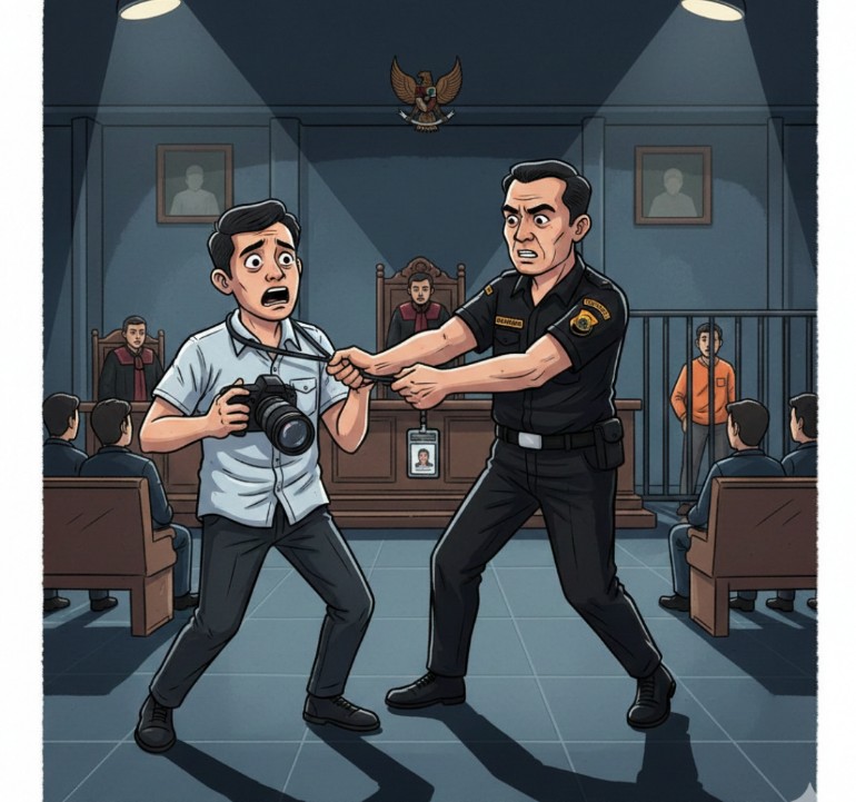 KTA Wartawan Disita saat Liput Sidang Korupsi BRI di PN Tanjungkarang, AJI: Bertentangan dengan UU Pers