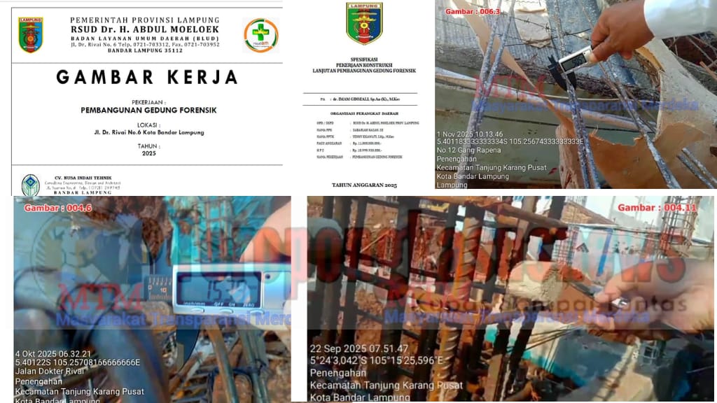 Dugaan Korupsi Pembangunan Gedung Forensik RS Abdul Moeloek Lampung, MTM Minta APH Turun Tangan