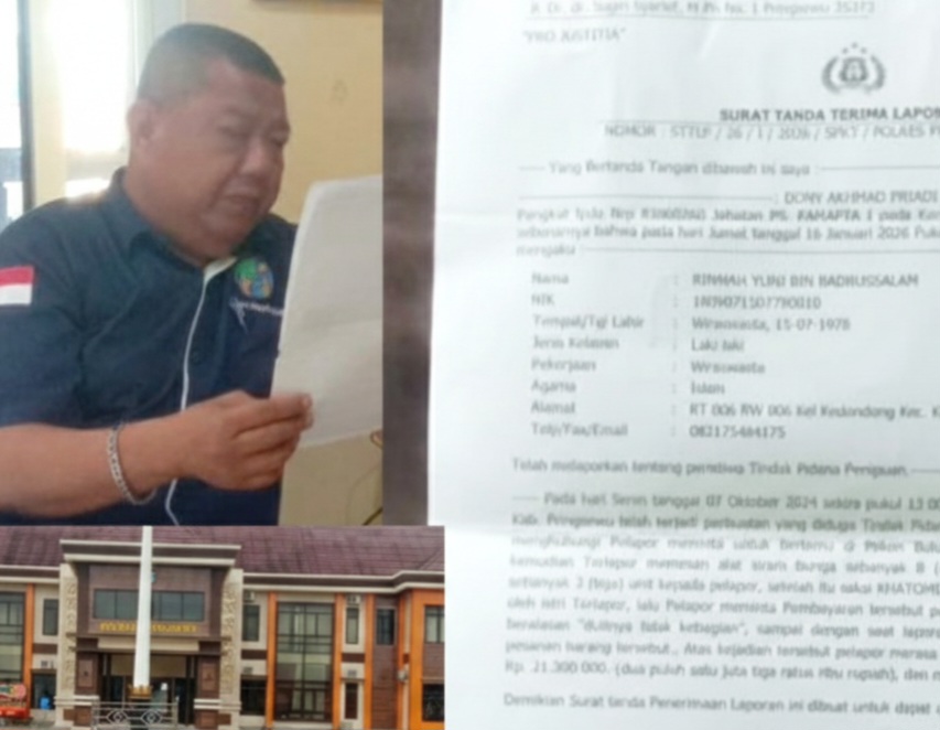 Diduga Gelapkan Dana Pengadaan Barang, Kepala Pekon Panjerejo Miswanto Dilaporkan ke Polisi